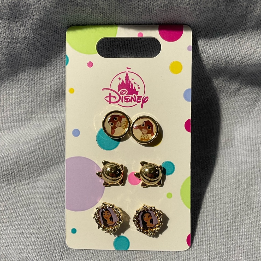 NEW Walt Disney‎ Parks Wish Movie 3 Sets of Earrings - Asha Valentino & Star